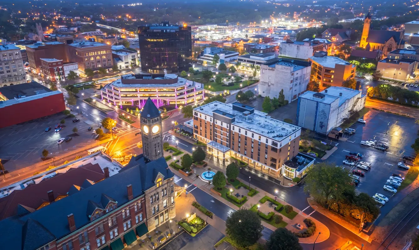 Springfield, Ohio, USA Town at Blue Hour